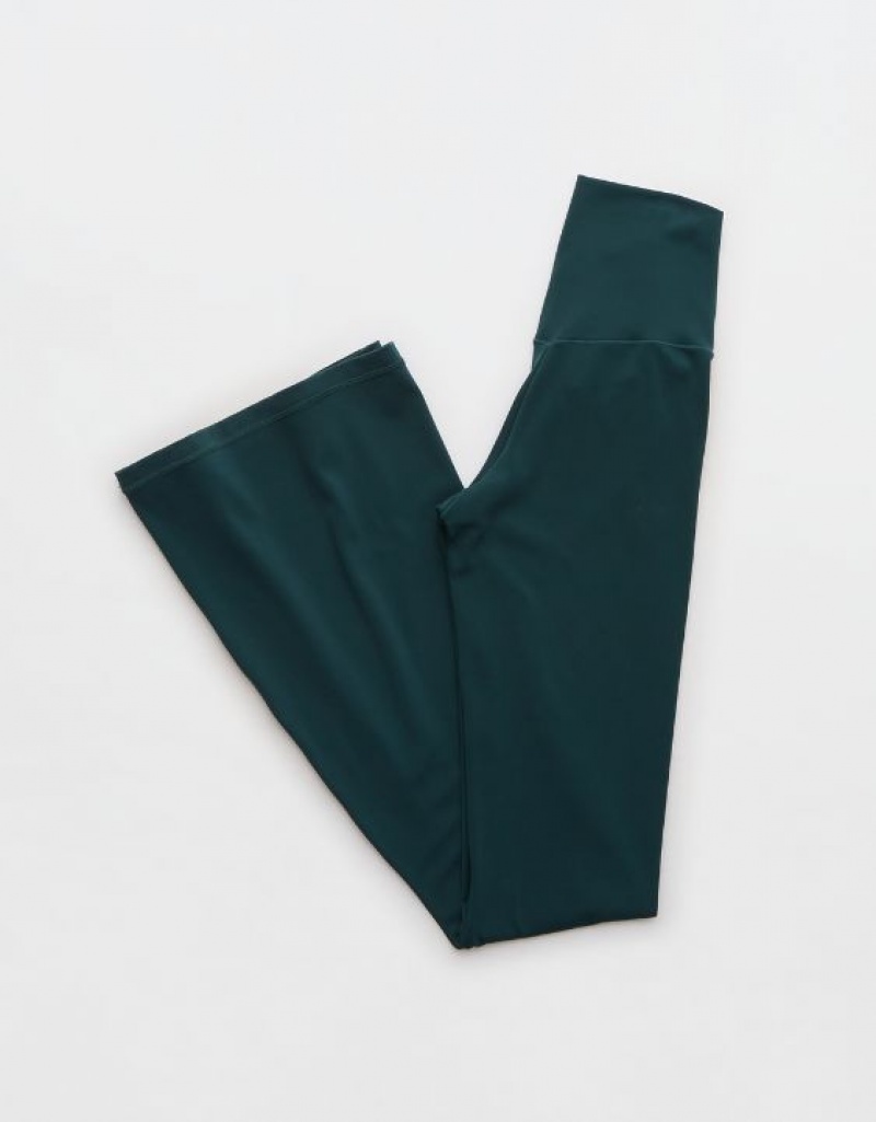 Aerie OFFLINE By Real Me High Waisted Crossover Flare Leggings Deep Green | KOI-253148