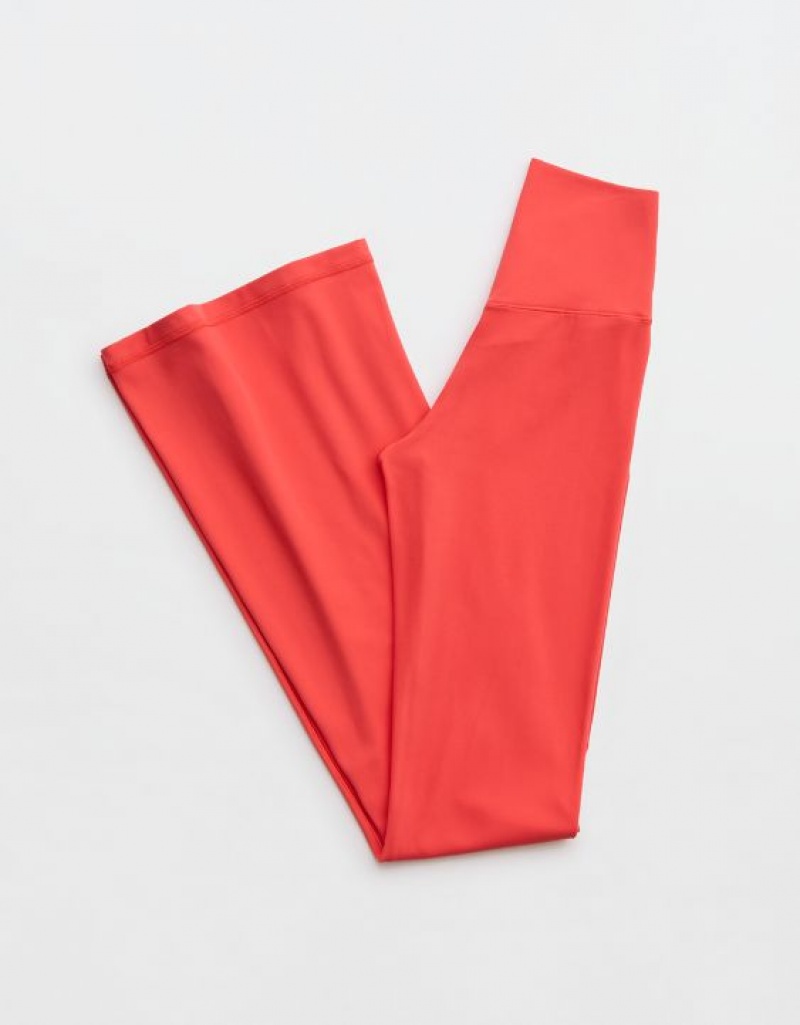 Aerie OFFLINE By Real Me High Waisted Crossover Flare Leggings Red | HQY-654013