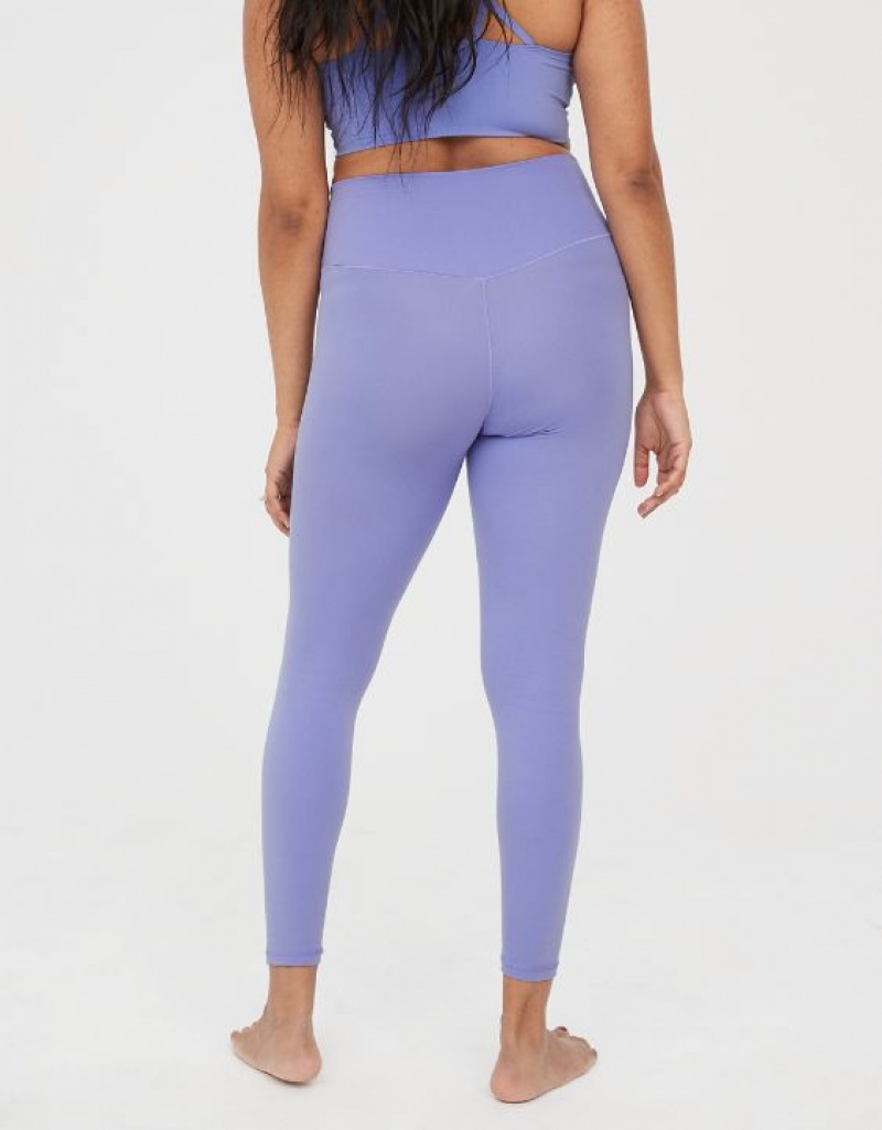 Aerie OFFLINE By Real Me High Waisted Crossover Leggings Purple | PHI-865907