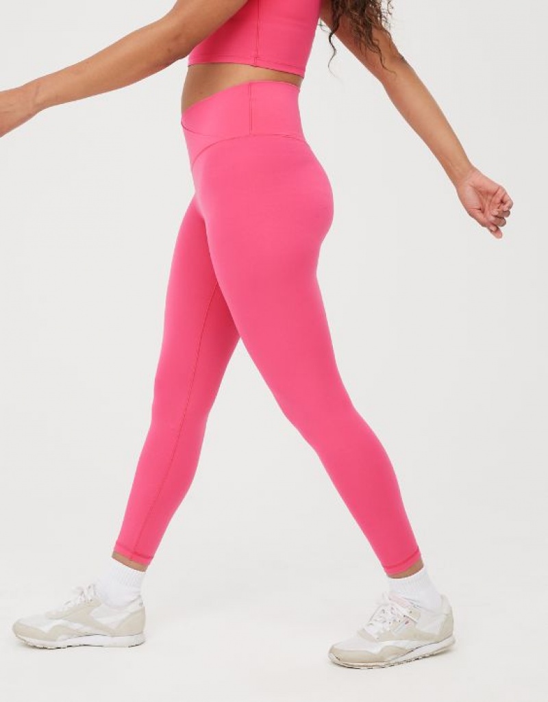 Aerie OFFLINE By Real Me High Waisted Crossover Leggings Pink | XCL-624153