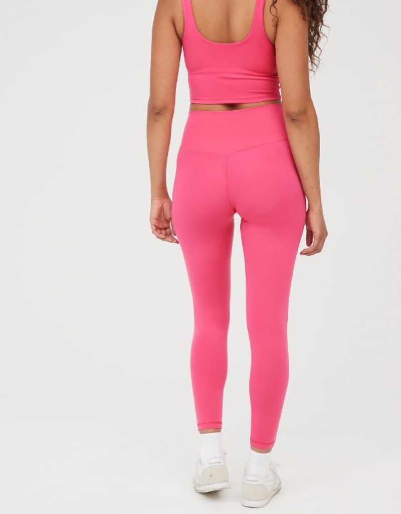 Aerie OFFLINE By Real Me High Waisted Crossover Leggings Pink | XCL-624153