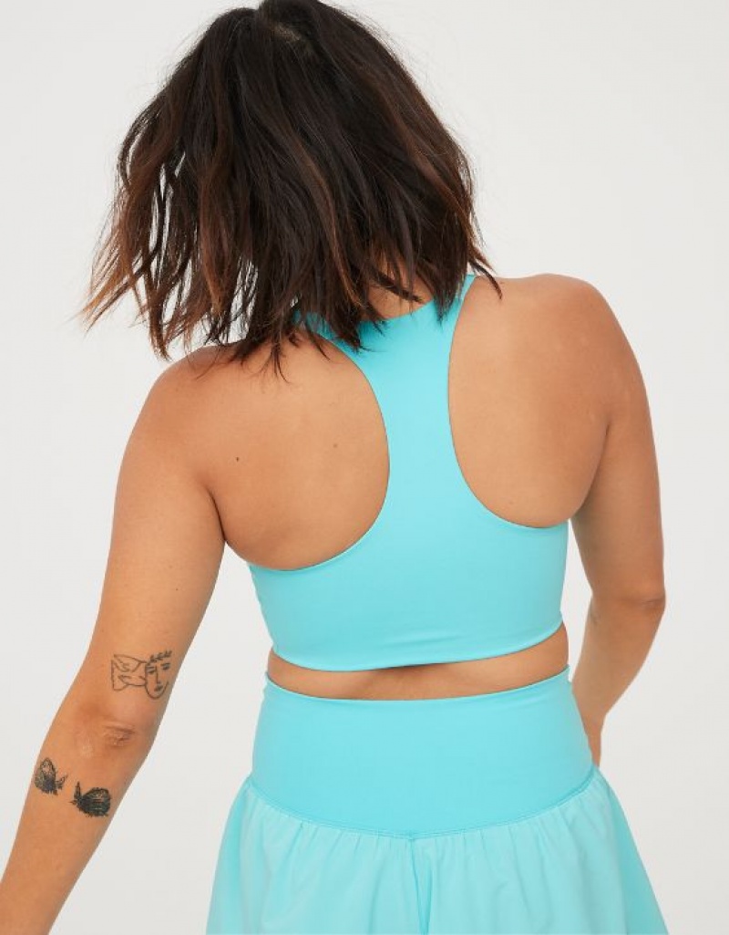 Aerie OFFLINE By Real Me Hold Up! Racerback Sports Bras Blue | VMX-931245