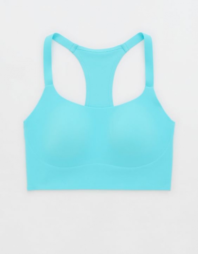 Aerie OFFLINE By Real Me Hold Up! Racerback Sports Bras Blue | VMX-931245