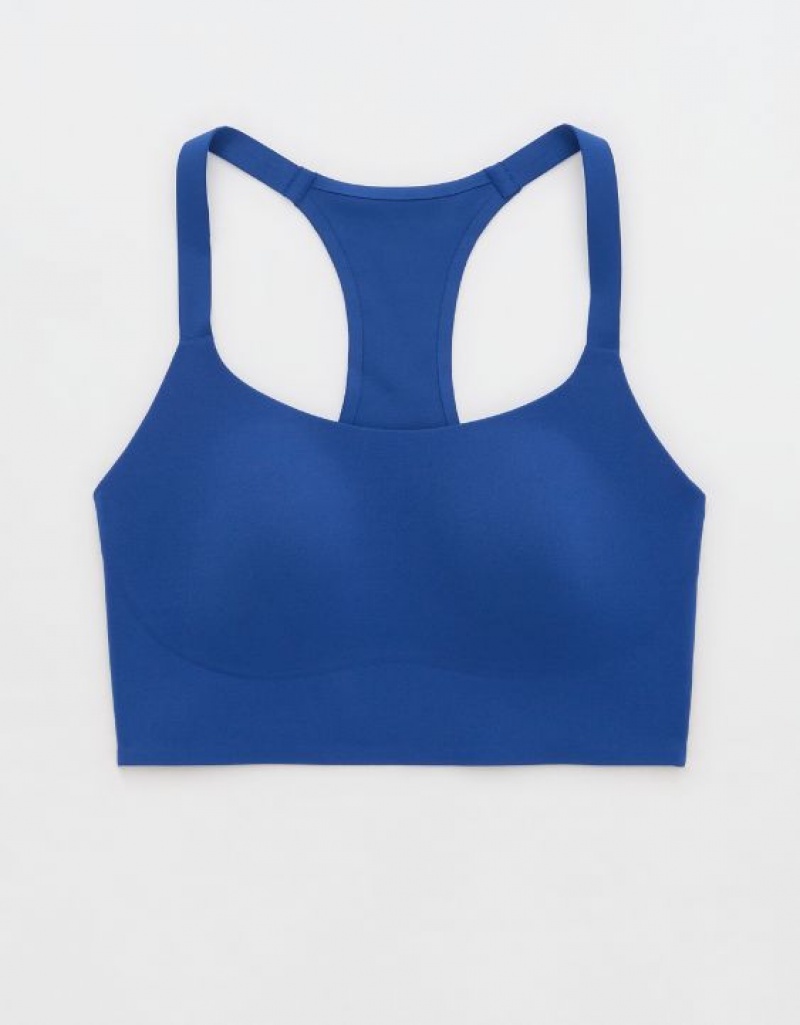 Aerie OFFLINE By Real Me Hold Up! Racerback Sports Bras Blue | WGQ-627583