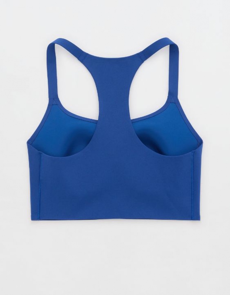 Aerie OFFLINE By Real Me Hold Up! Racerback Sports Bras Blue | WGQ-627583