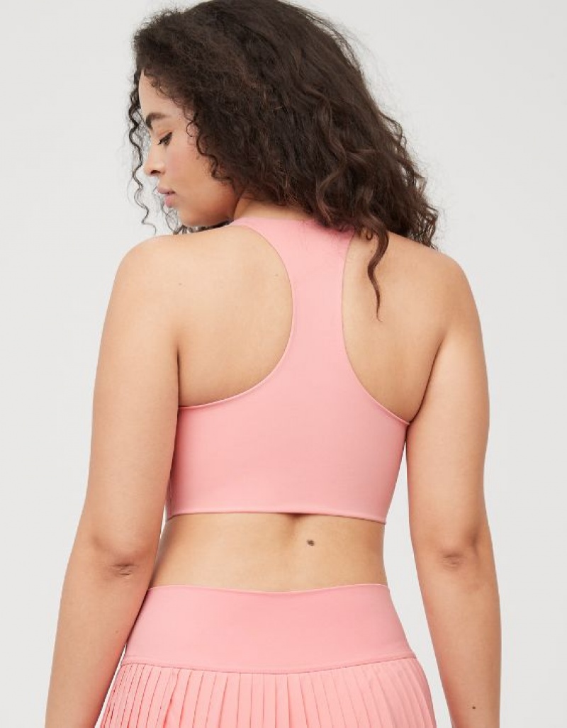 Aerie OFFLINE By Real Me Hold Up! Racerback Sports Bras Pink | YPH-603795