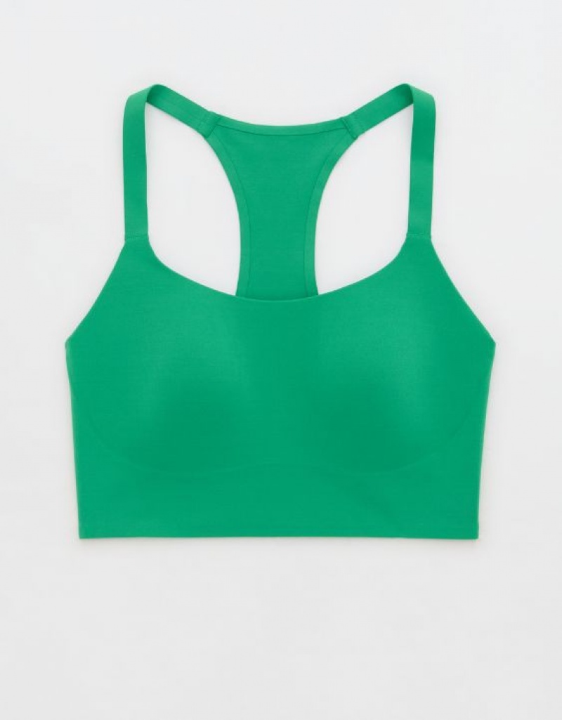 Aerie OFFLINE By Real Me Hold Up! Racerback Sports Bras Green | FUR-693478