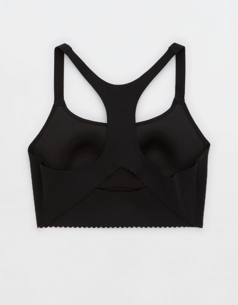 Aerie OFFLINE By Real Me Hold Up! Scallop Sports Bras Black | RZX-976408