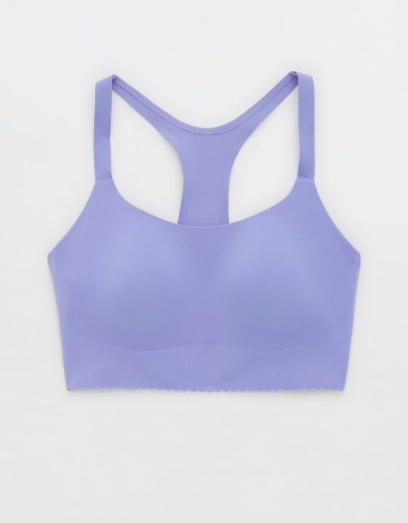 Aerie OFFLINE By Real Me Hold Up! Scallop Sports Bras Purple | HWG-428913