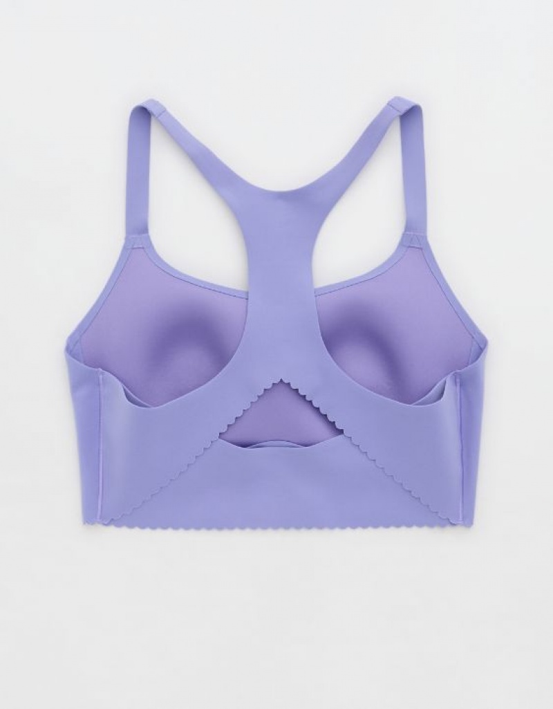 Aerie OFFLINE By Real Me Hold Up! Scallop Sports Bras Purple | HWG-428913