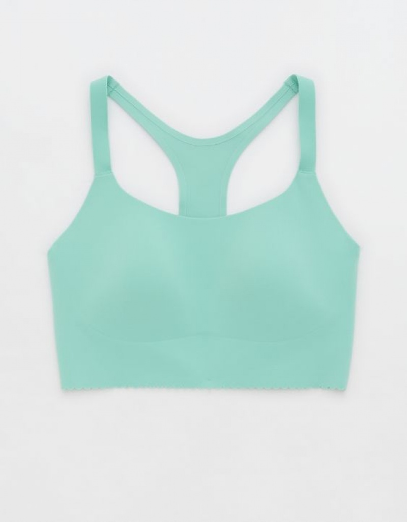 Aerie OFFLINE By Real Me Hold Up! Scallop Sports Bras Turquoise | XHM-172360