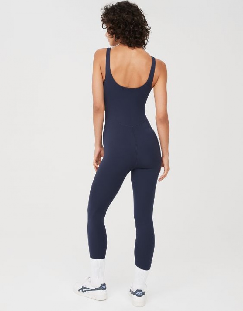 Aerie OFFLINE By Real Me Low Key Jumpsuit Grey / Blue | ITE-978426