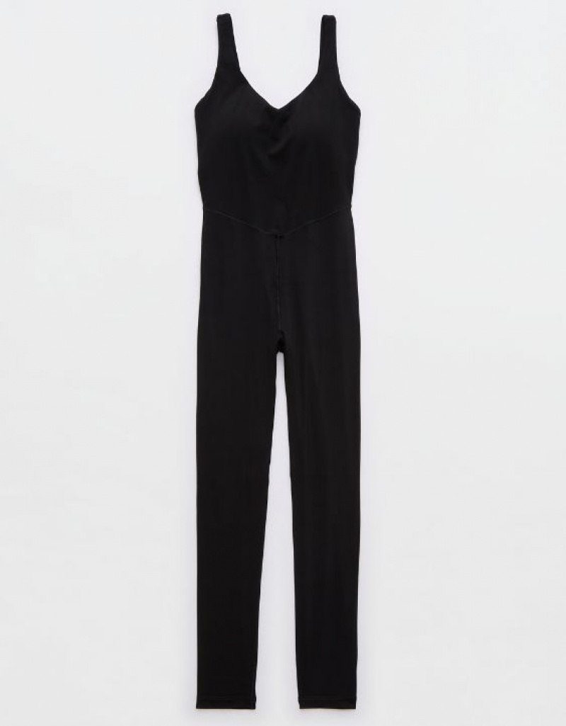 Aerie OFFLINE By Real Me Low Key Jumpsuit Black | IMW-384519