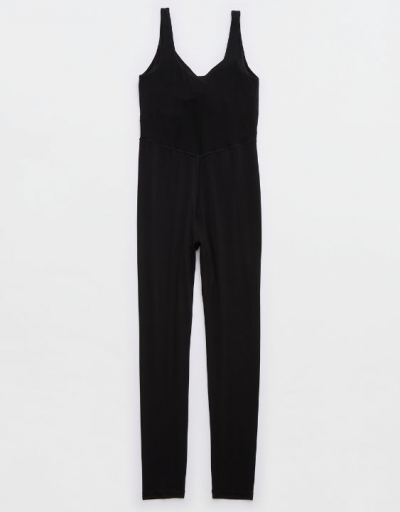 Aerie OFFLINE By Real Me Low Key Jumpsuit Black | IMW-384519