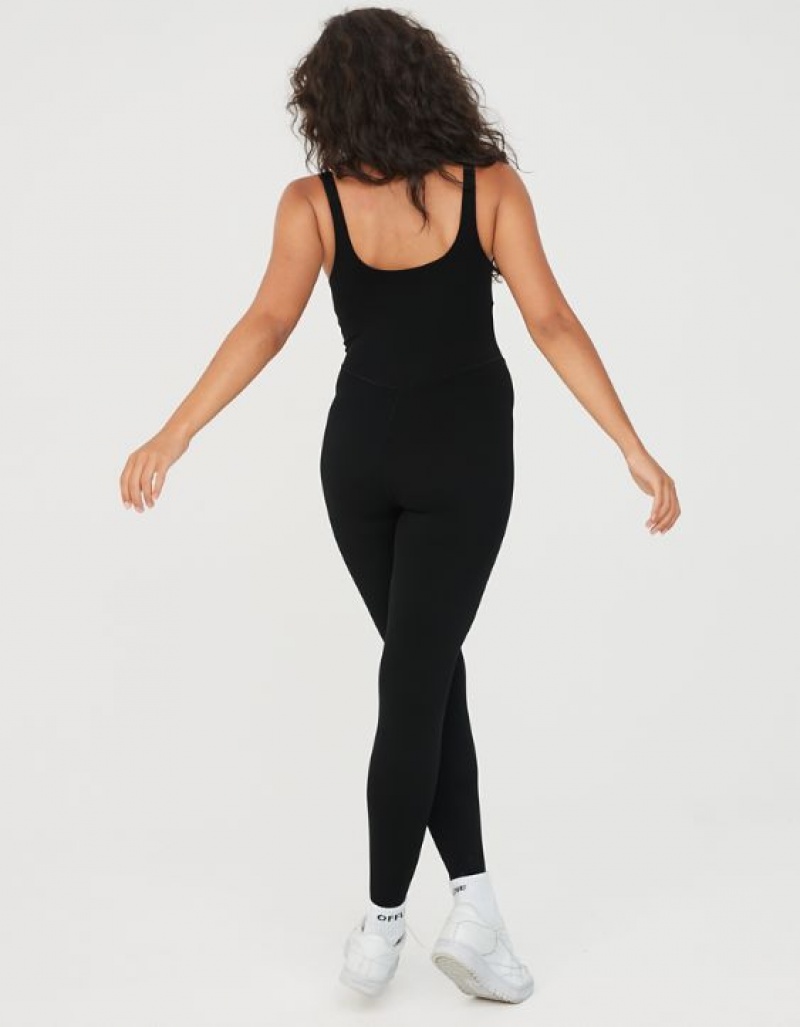 Aerie OFFLINE By Real Me Low Key Jumpsuit Black | IMW-384519