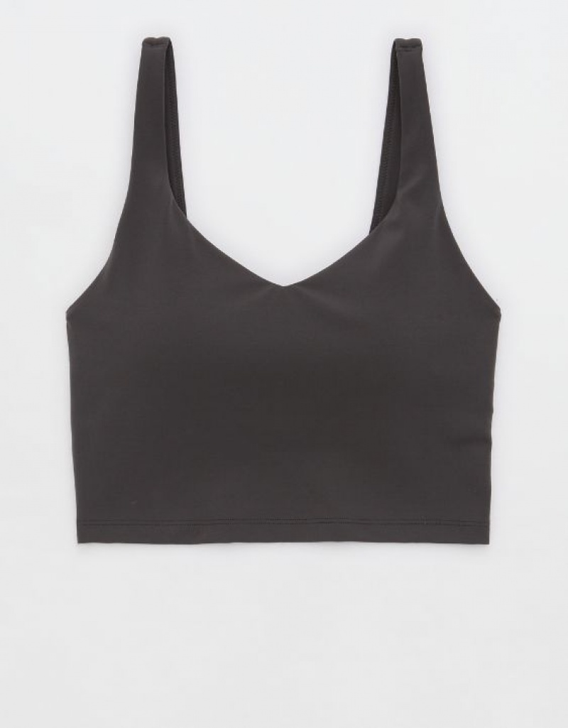 Aerie OFFLINE By Real Me Low Key Longline Sports Bras Grey | AON-925783