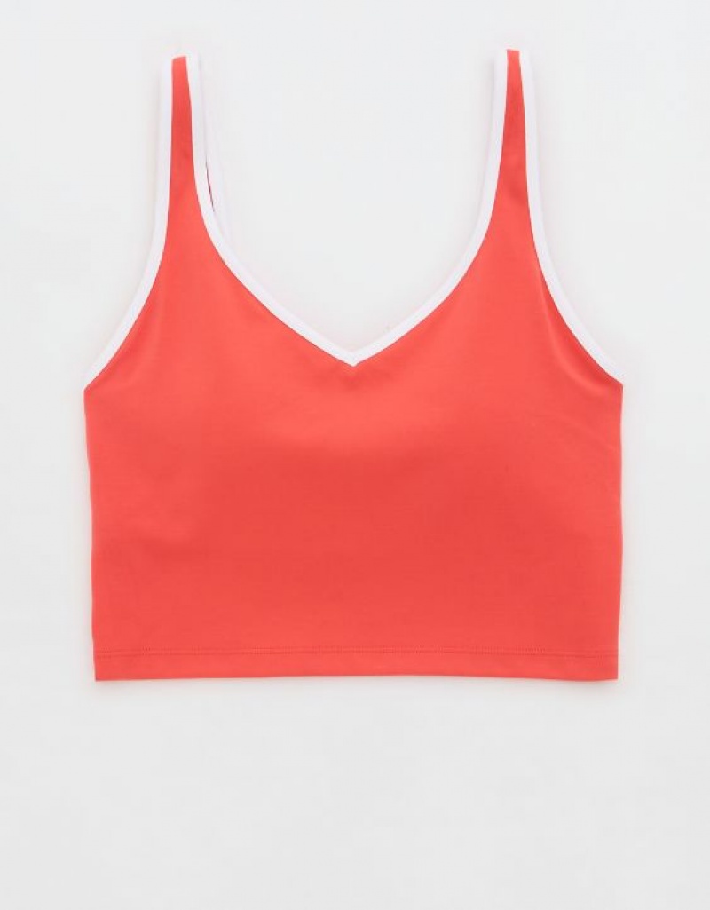 Aerie OFFLINE By Real Me Low Key Longline Sports Bras Red | HAY-983401