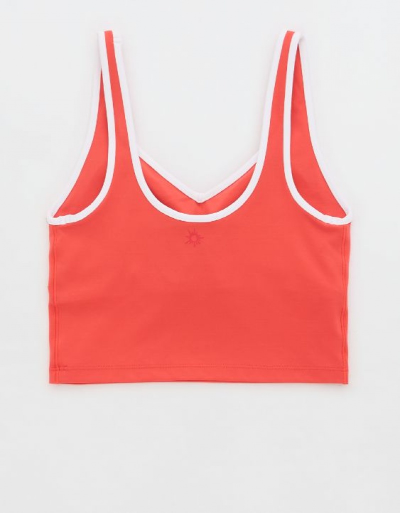 Aerie OFFLINE By Real Me Low Key Longline Sports Bras Red | HAY-983401