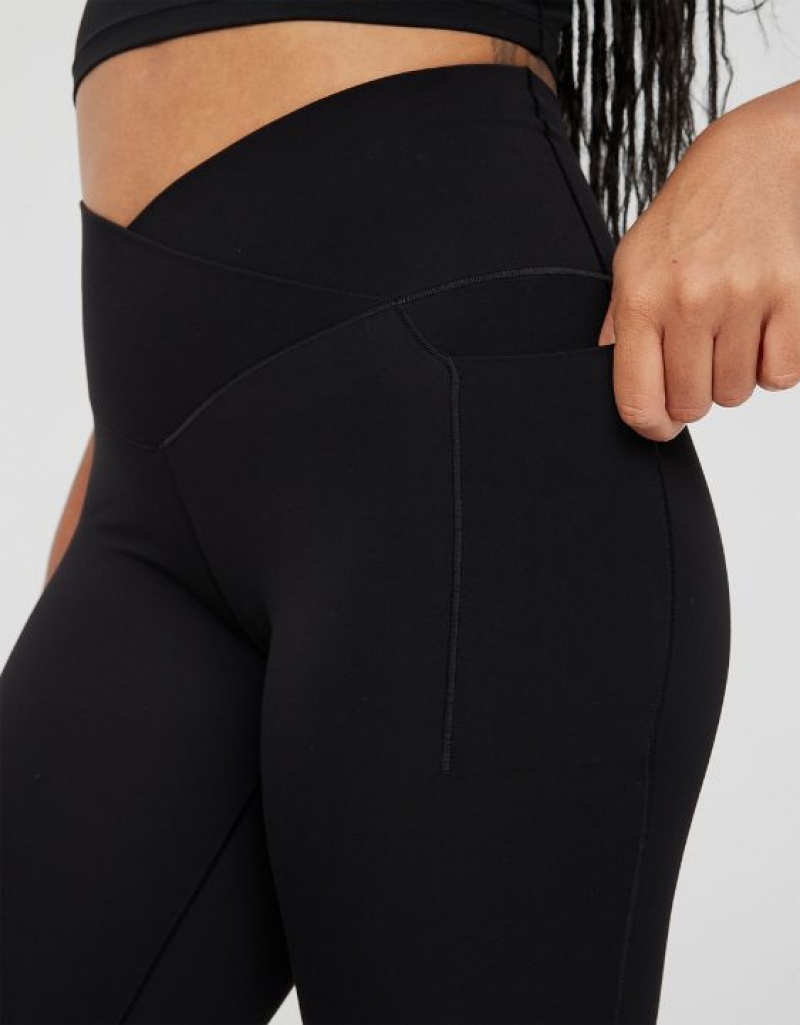 Aerie OFFLINE By Real Me Xtra Crossover High Waisted Pocket Leggings Black | RTI-154093