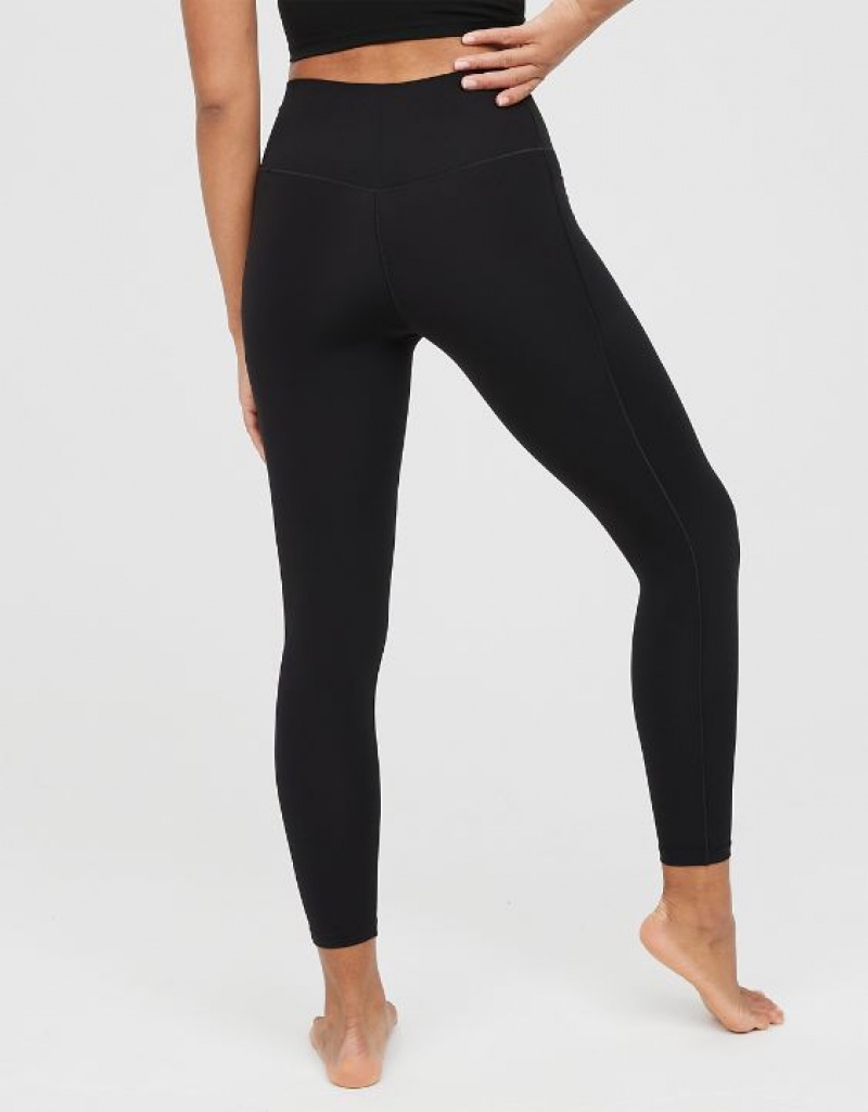 Aerie OFFLINE By Real Me Xtra Crossover High Waisted Pocket Leggings Black | RTI-154093