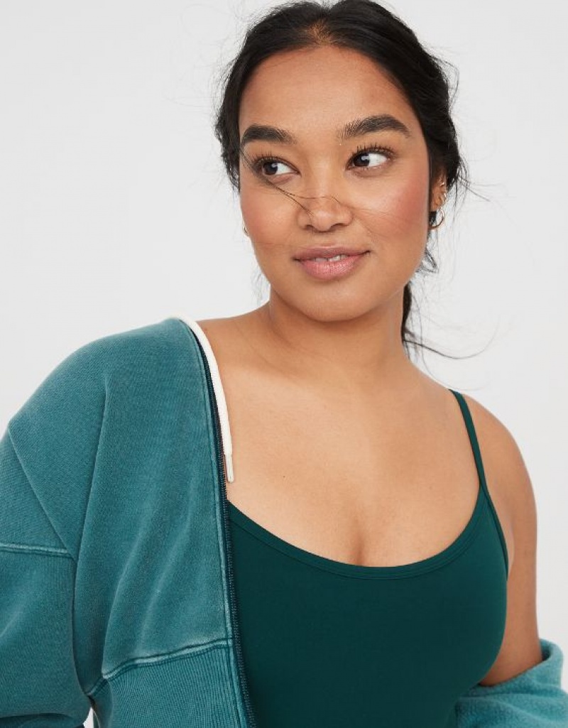 Aerie OFFLINE By Real Me Xtra Flare Jumpsuit Deep Green | QWJ-759601