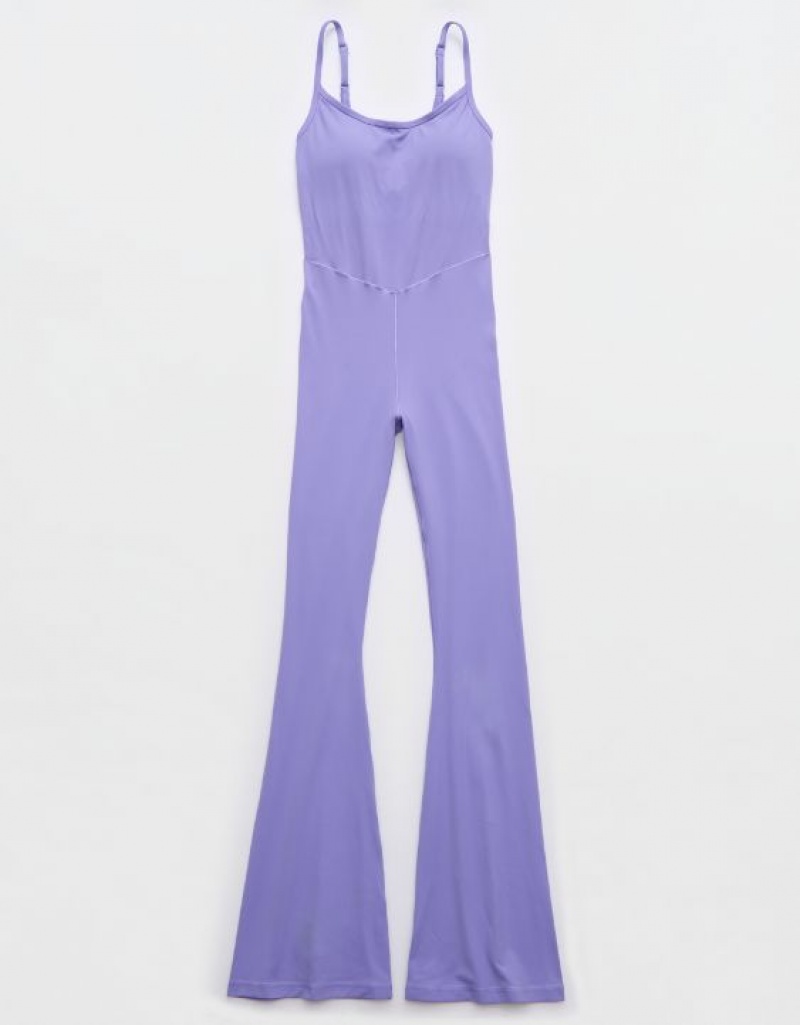 Aerie OFFLINE By Real Me Xtra Flare Jumpsuit Purple | MPD-714803