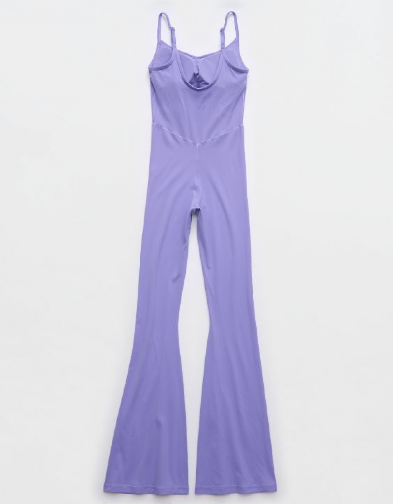 Aerie OFFLINE By Real Me Xtra Flare Jumpsuit Purple | MPD-714803