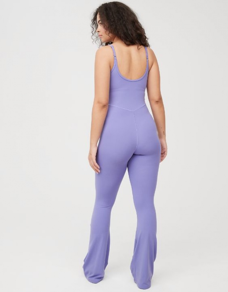 Aerie OFFLINE By Real Me Xtra Flare Jumpsuit Purple | MPD-714803