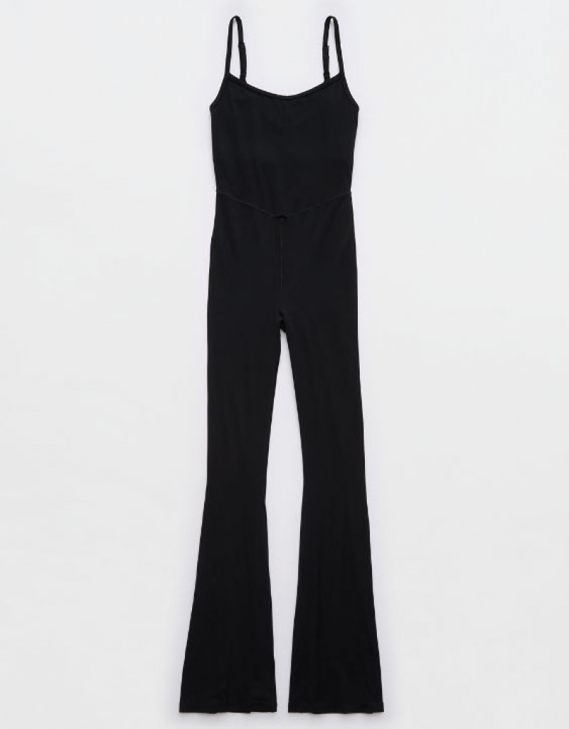 Aerie OFFLINE By Real Me Xtra Flare Jumpsuit Black | QFS-307984