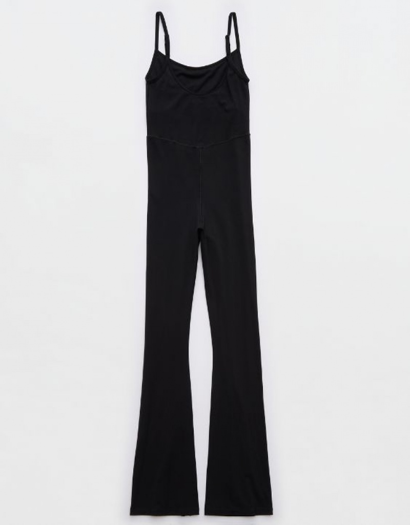 Aerie OFFLINE By Real Me Xtra Flare Jumpsuit Black | QFS-307984