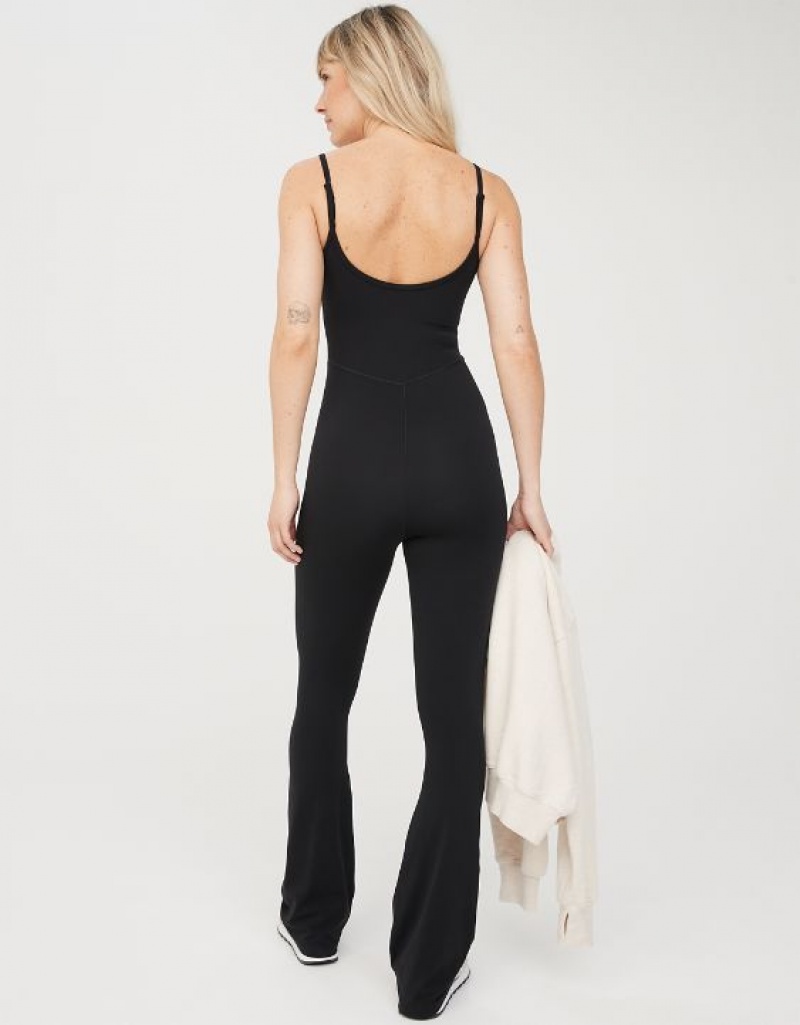 Aerie OFFLINE By Real Me Xtra Flare Jumpsuit Black | QFS-307984