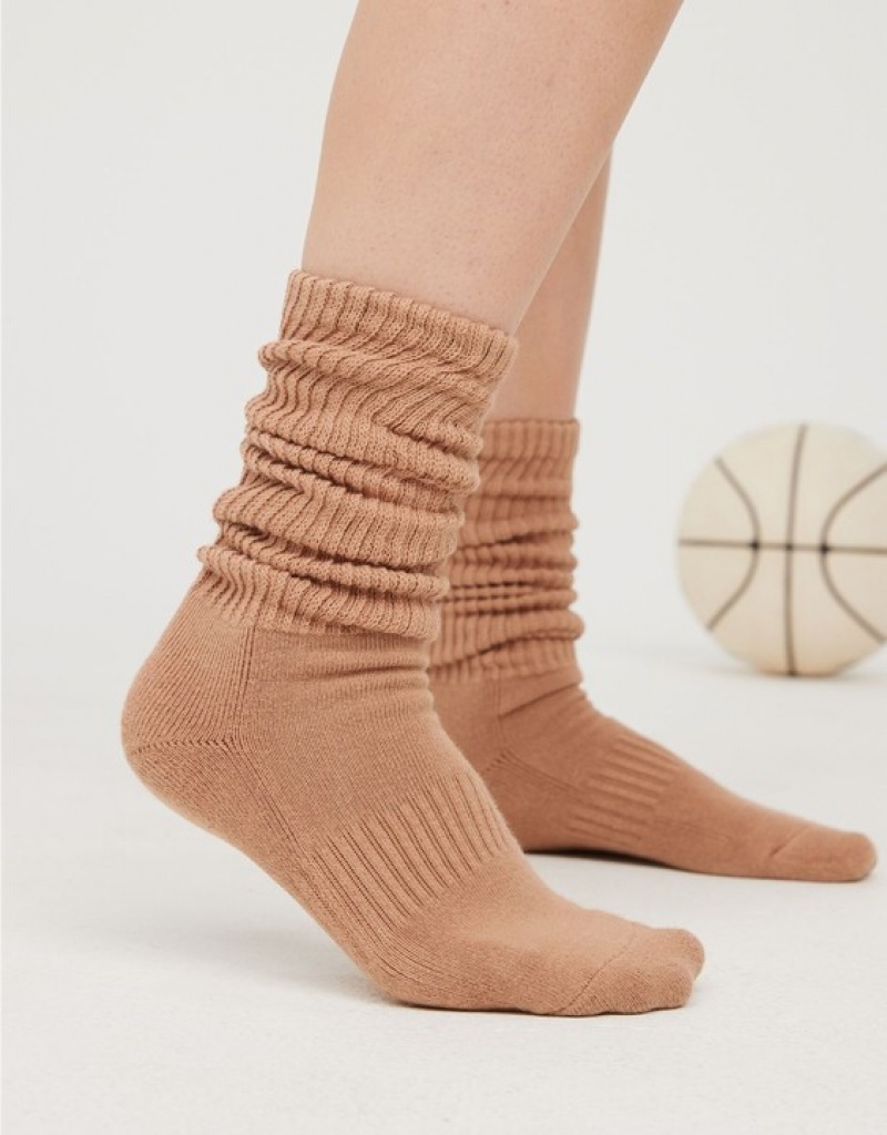 Aerie OFFLINE By Scrunch Socks Brown | NUJ-904726