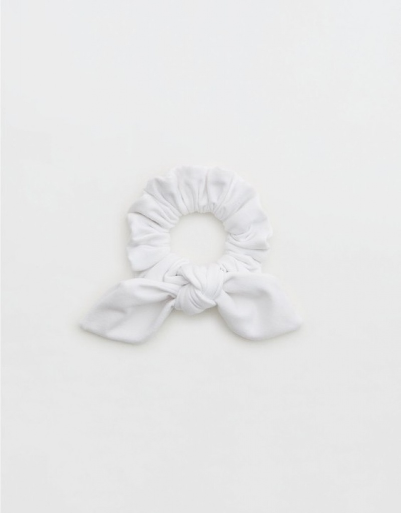 Aerie OFFLINE By The Hugger Bow Hair Accessories White | JIB-408975