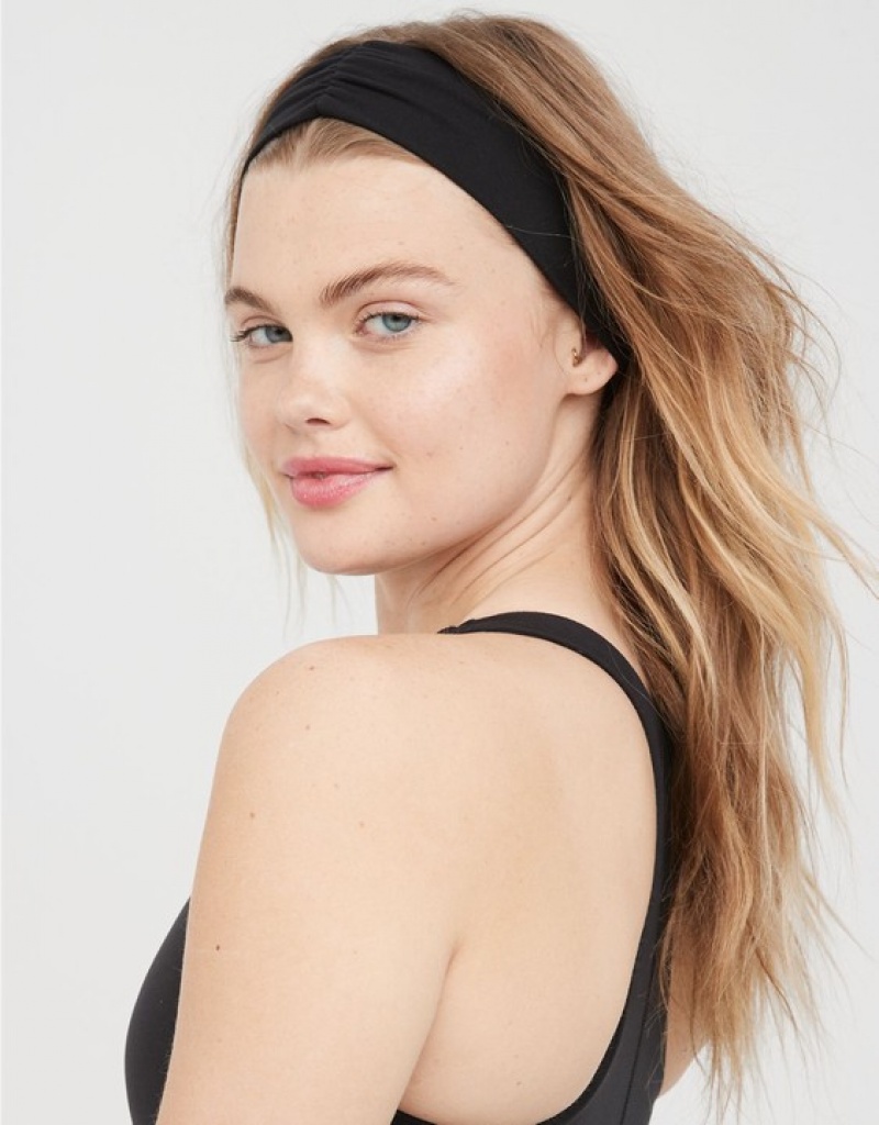 Aerie OFFLINE By The Hugger Cinch Hair Accessories Black | EAT-589470