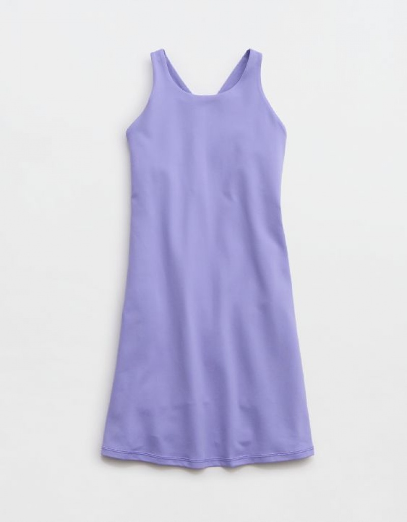 Aerie OFFLINE By The Hugger High Neck Dress Purple | EQF-573146