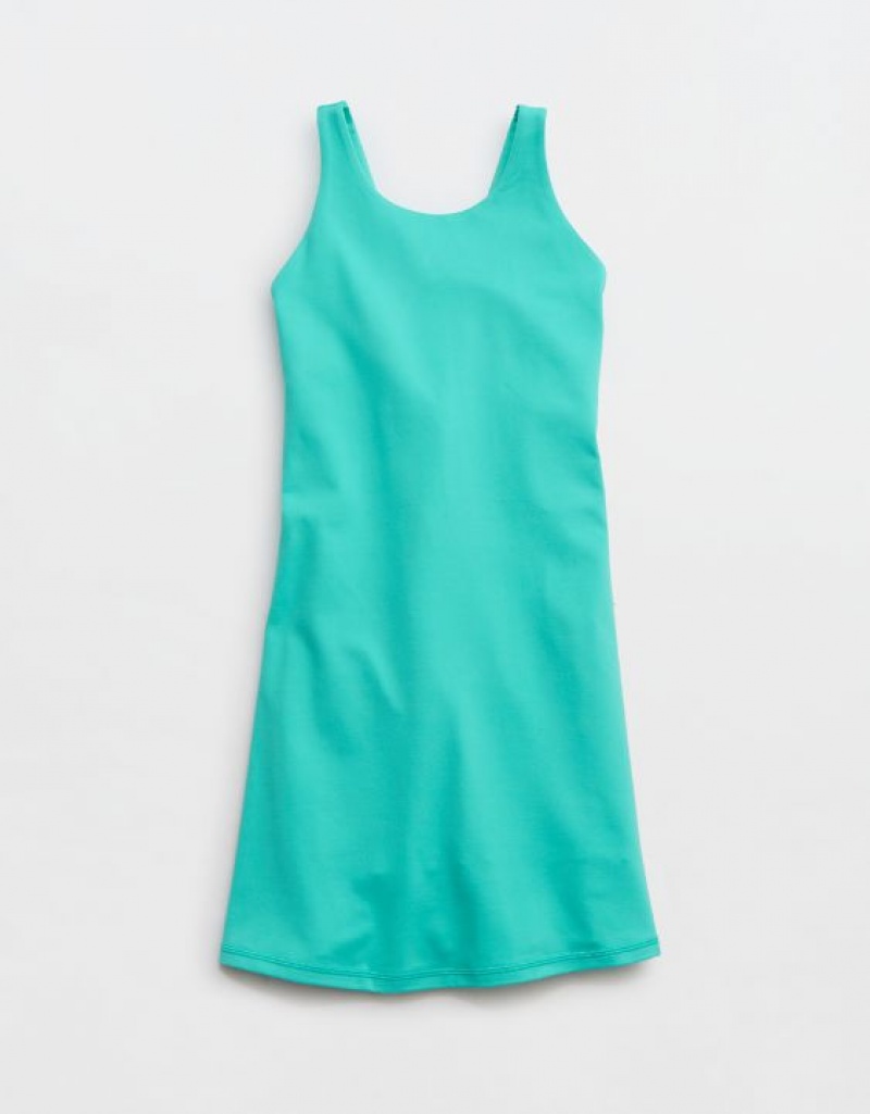 Aerie OFFLINE By The Hugger High Neck Dress Turquoise | TPC-542876