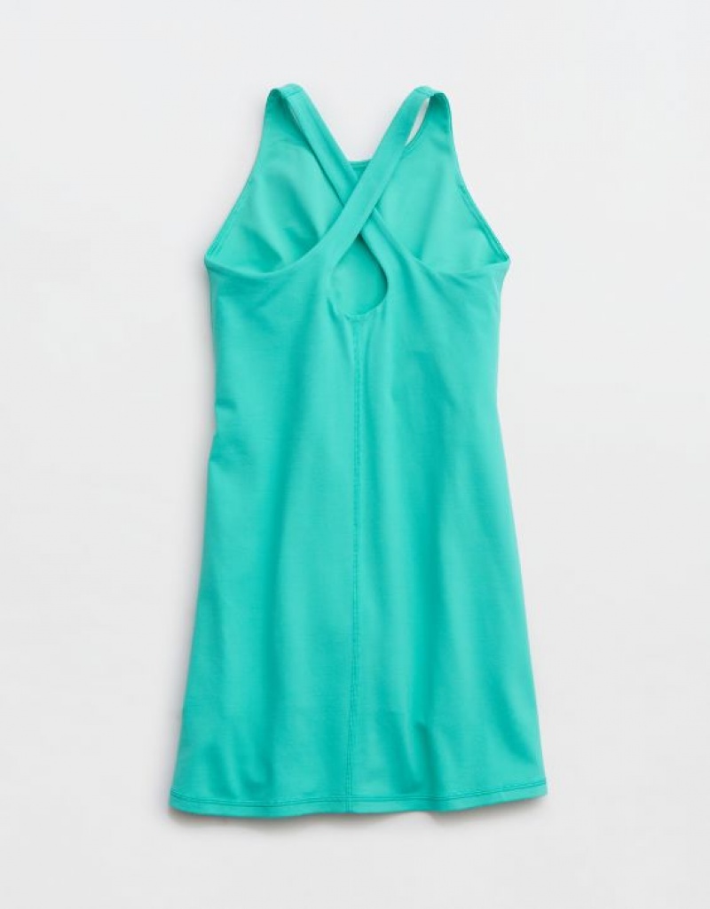 Aerie OFFLINE By The Hugger High Neck Dress Turquoise | TPC-542876