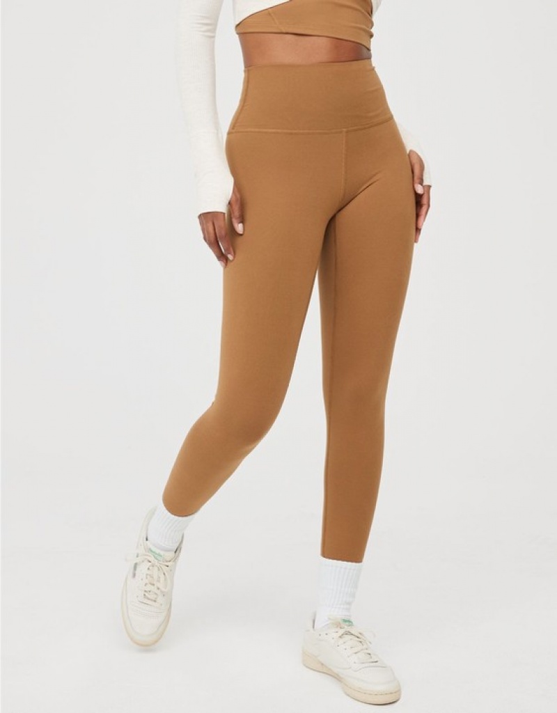 Aerie OFFLINE By The Hugger High Waisted Leggings Brown | ROS-801539