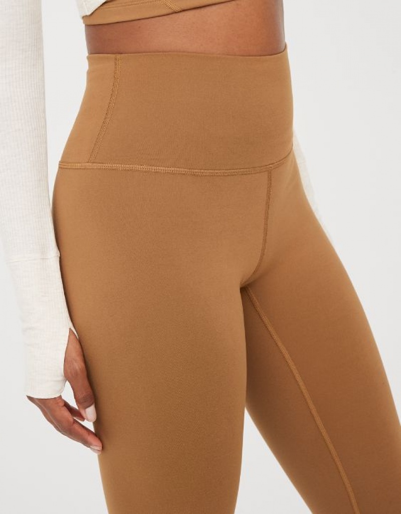 Aerie OFFLINE By The Hugger High Waisted Leggings Brown | ROS-801539