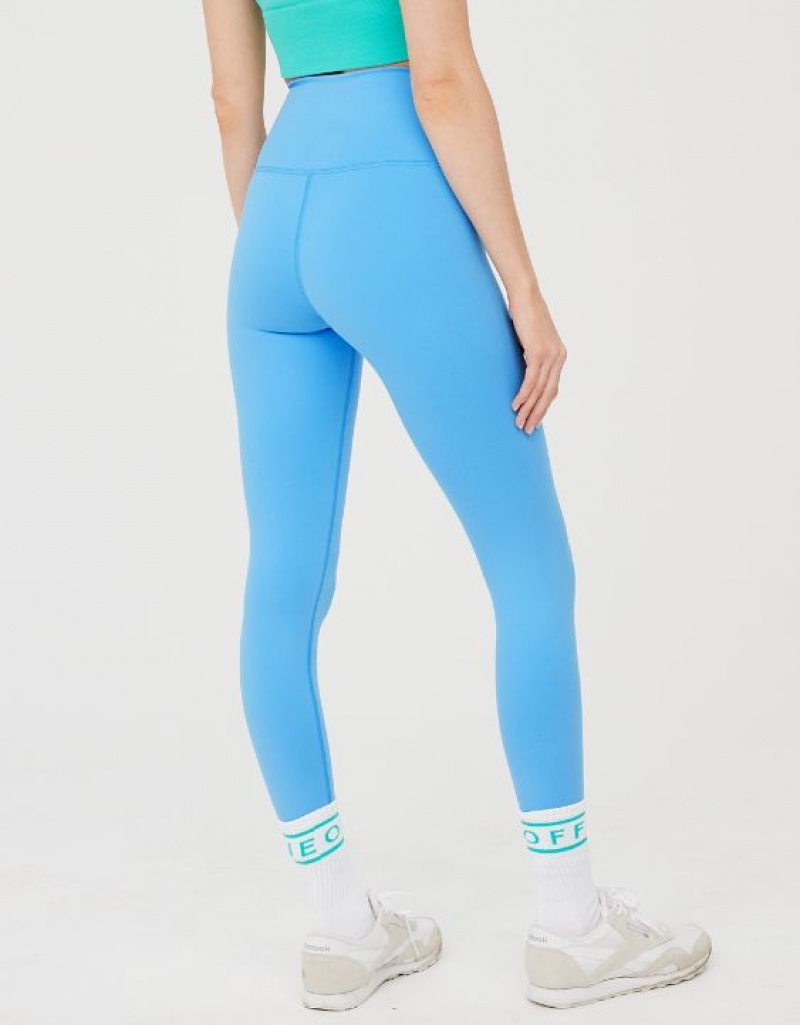 Aerie OFFLINE By The Hugger High Waisted Leggings Blue | SAT-598417