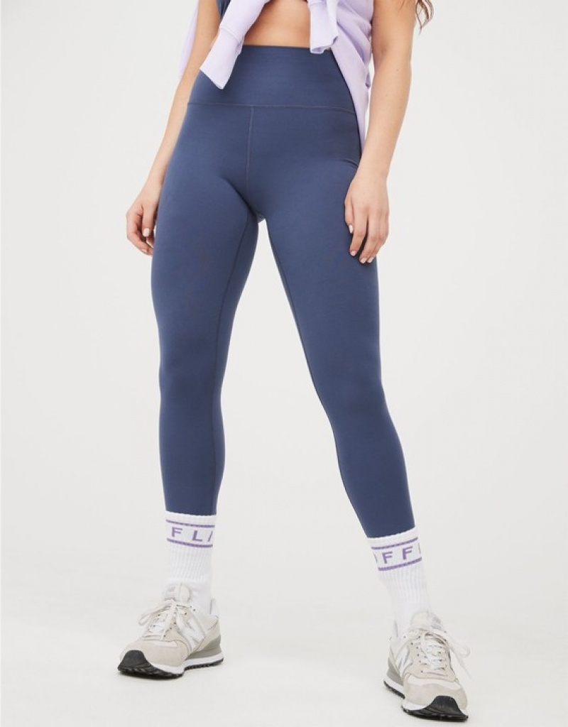 Aerie OFFLINE By The Hugger High Waisted Leggings Blue | PUN-634208