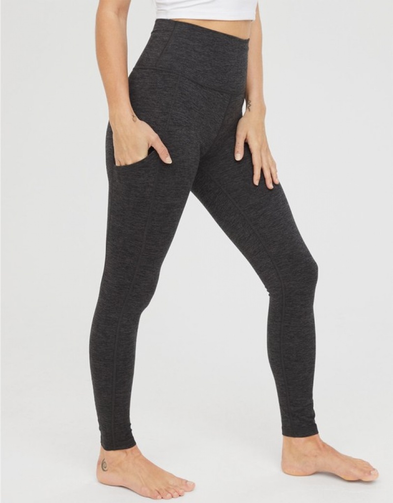 Aerie OFFLINE By The Hugger High Waisted Pocket Leggings Grey | RYL-579042