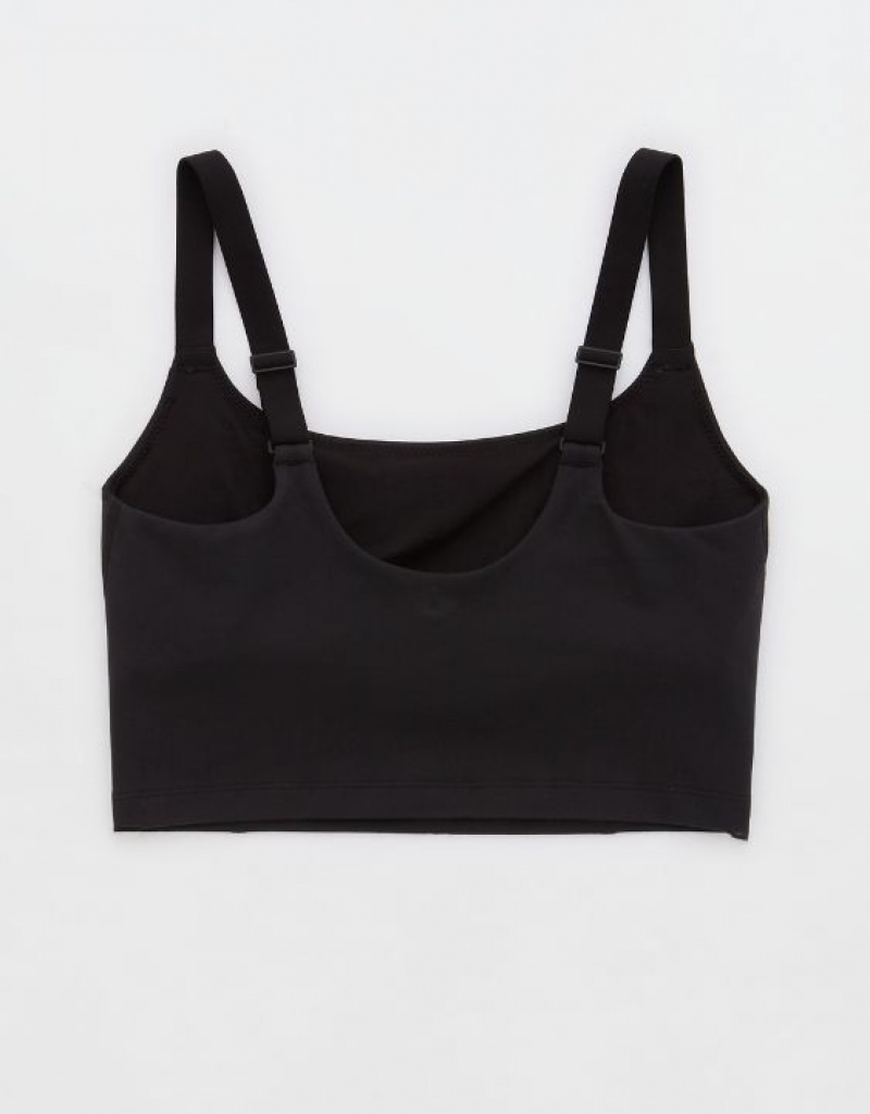 Aerie OFFLINE By The Hugger Longline Sports Bras Black | IRN-925370