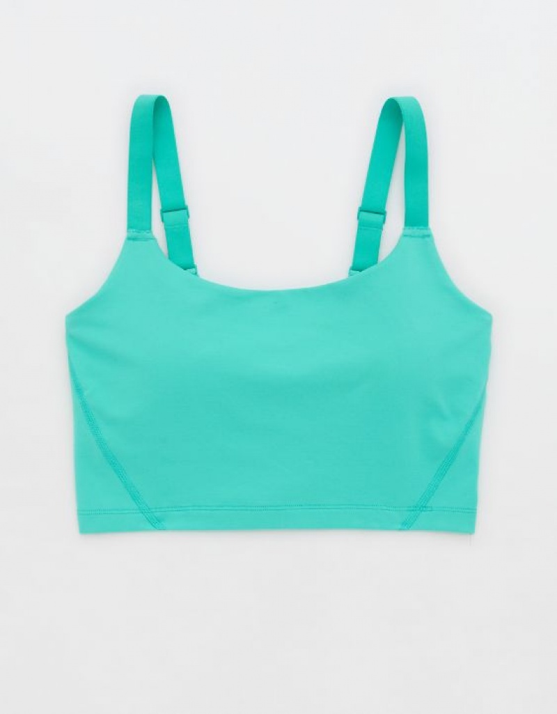 Aerie OFFLINE By The Hugger Longline Sports Bras Turquoise | XCK-506893