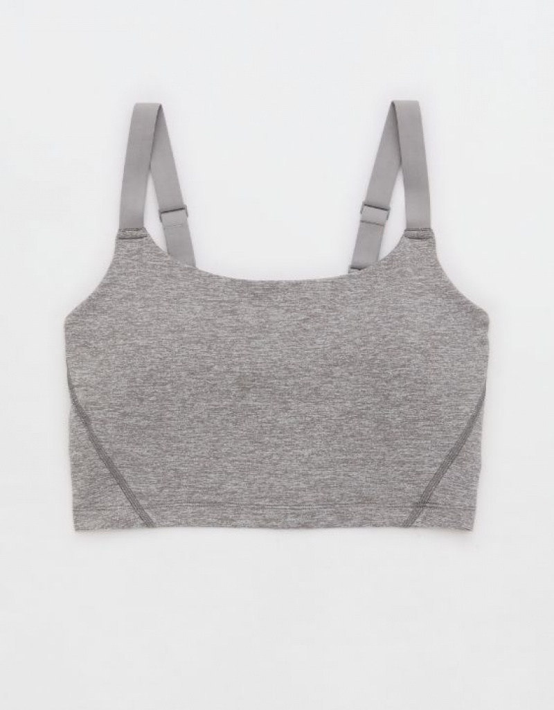 Aerie OFFLINE By The Hugger Longline Sports Bras Grey | EIA-910872