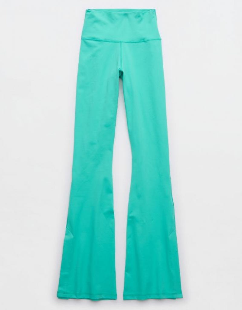 Aerie OFFLINE By The Hugger Split-Hemcut Leggings Turquoise | TRA-089423