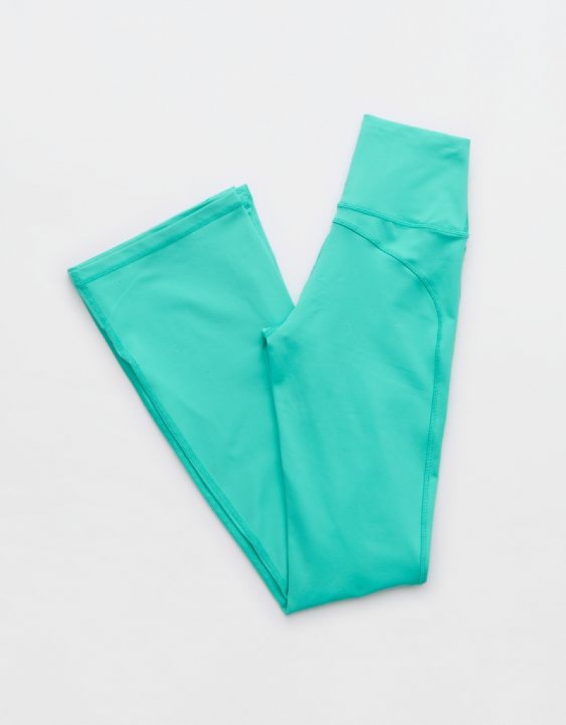 Aerie OFFLINE By The Hugger Split-Hemcut Leggings Turquoise | TRA-089423