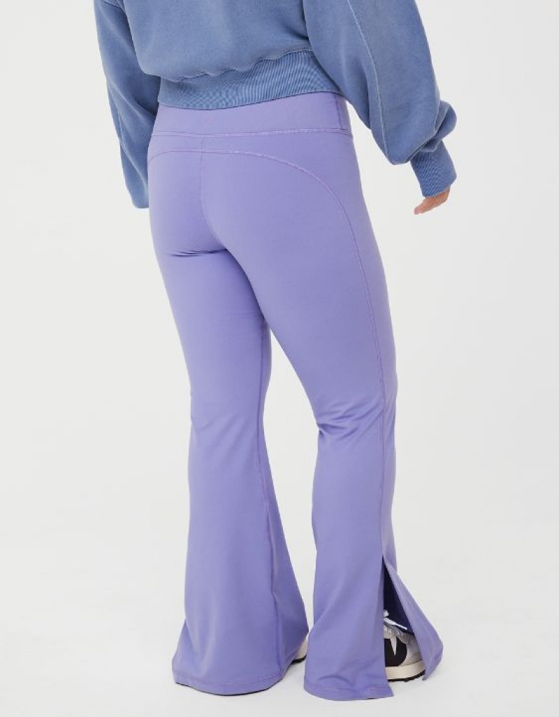 Aerie OFFLINE By The Hugger Split-Hemcut Leggings Purple | BZP-581430