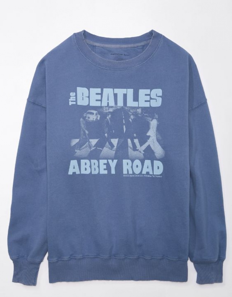 Aerie Oversized Beatles Graphic Sweatshirts Blue | RQZ-318265