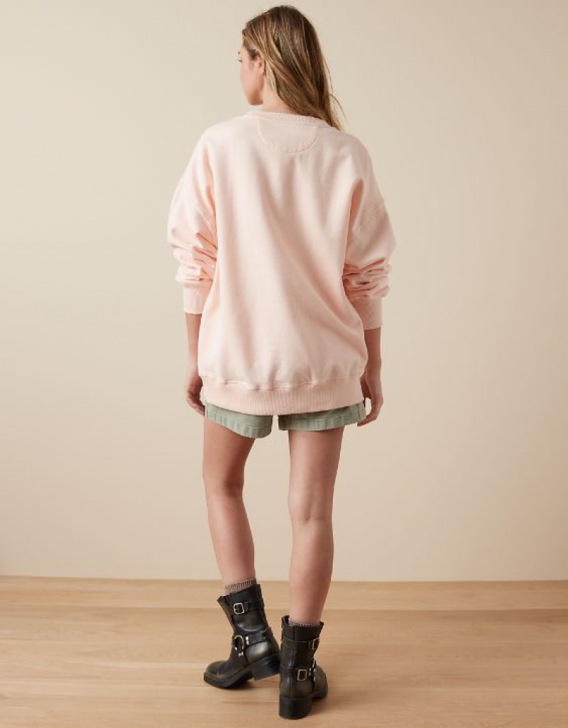 Aerie Oversized Maine Graphic Sweatshirts Pink | TSA-267940